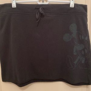 Walt Disney World Black Mini Skirt with Mickey Mouse size large.